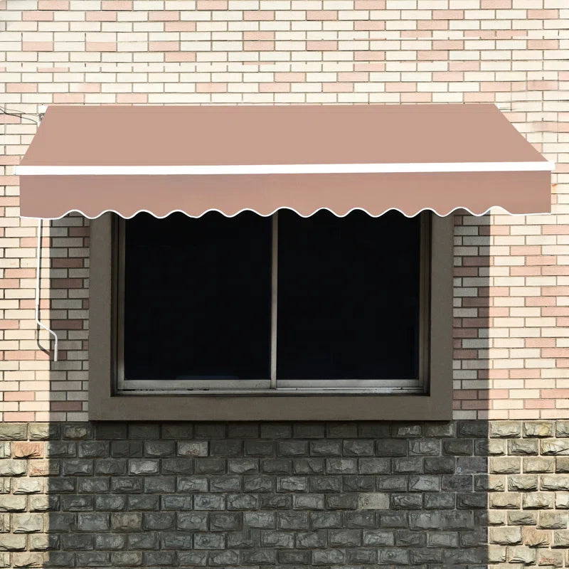 118.8'' W D Polyester Cover Retractable Patio Awning